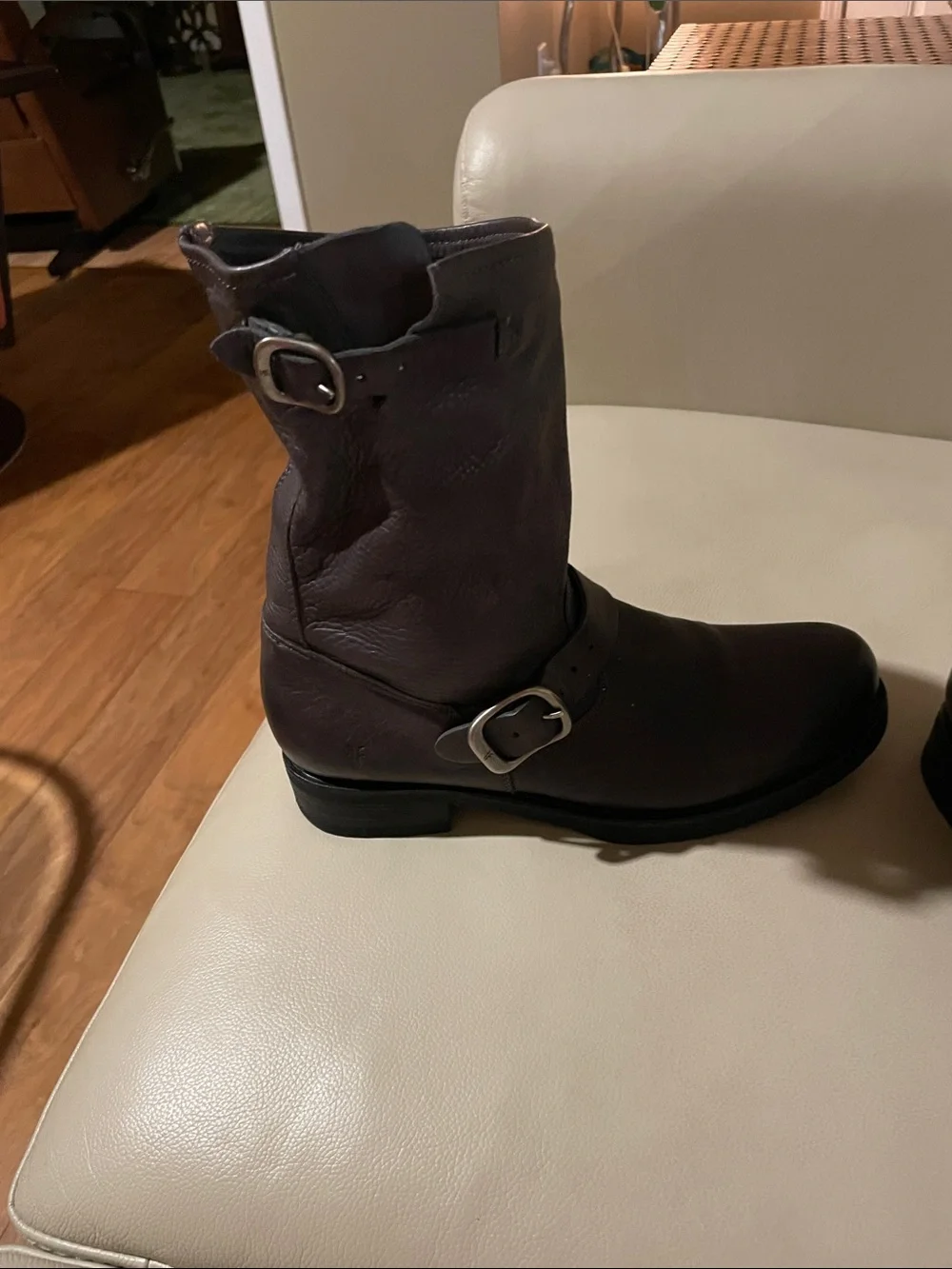 Frye Leather Ankle Boots in Dark Gray